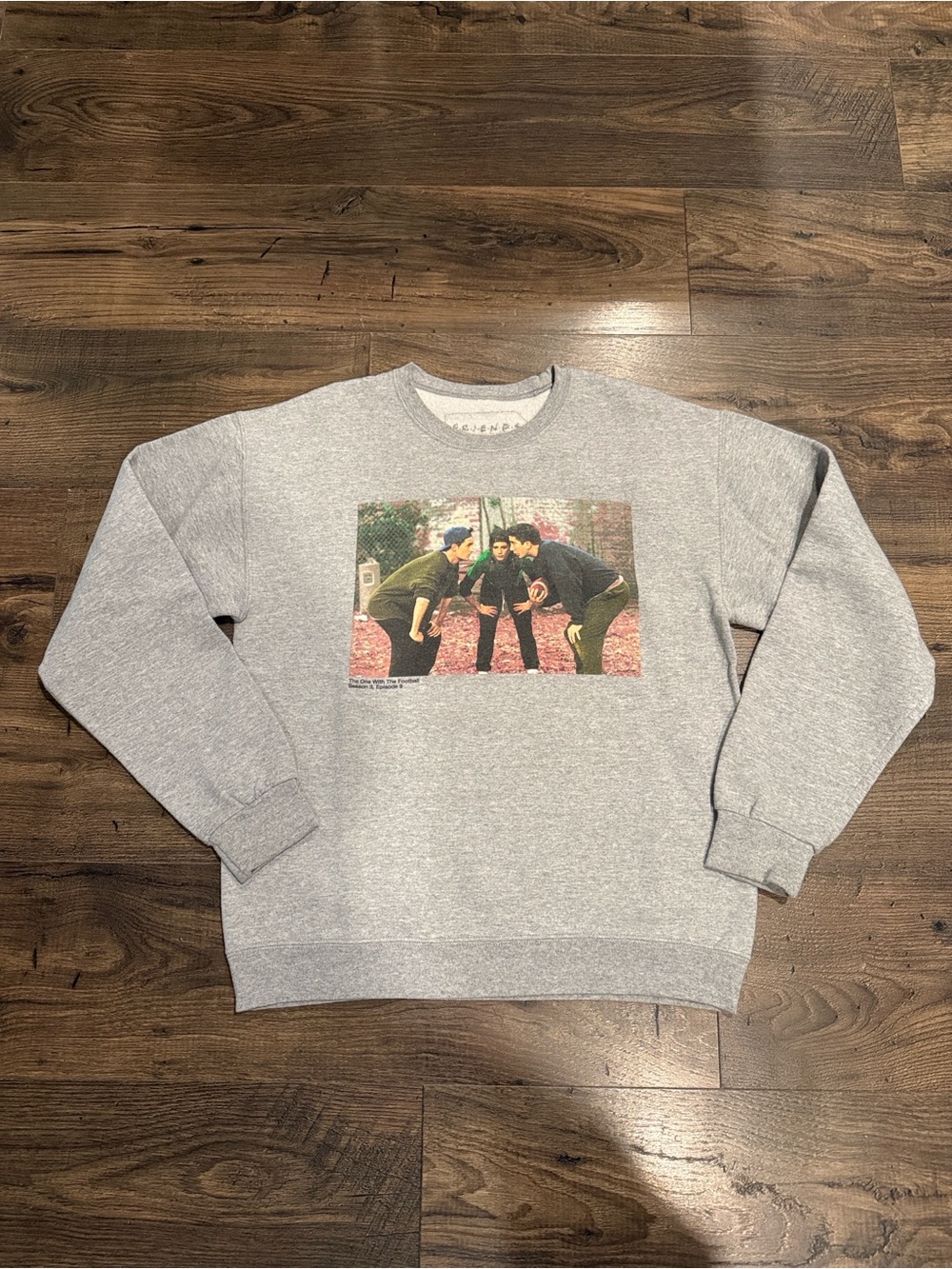 Friends Vintage Thanksgiving Gray Graphic Crewneck Sweatshirt - Unisex
